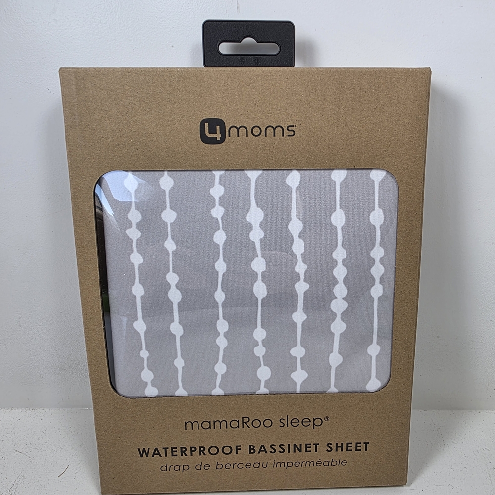 4moms mamaRoo Sleep Waterproof Bassinet Sheet - Gray with White Pattern
